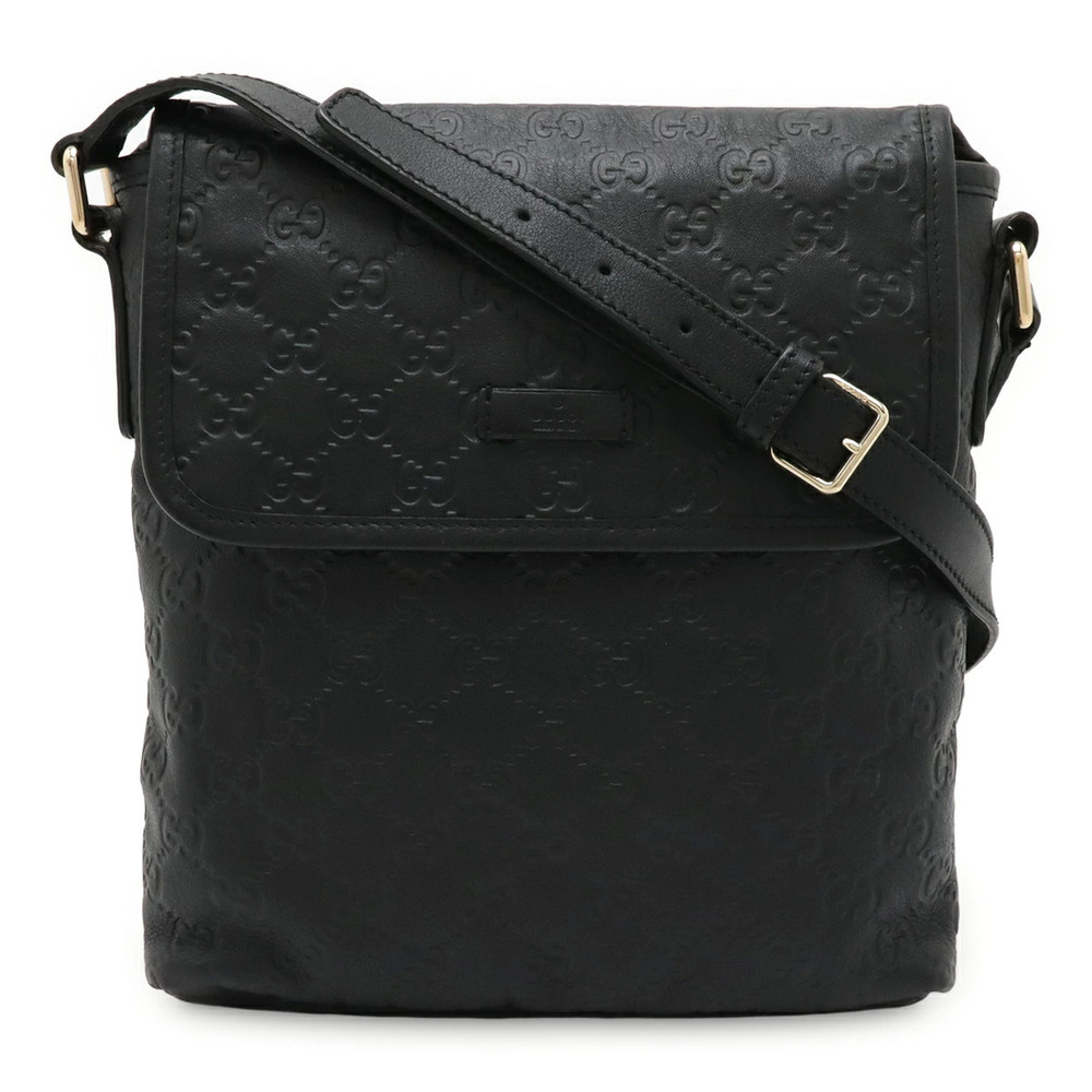 Gucci Guccissima Crossbody Bag Black Leather